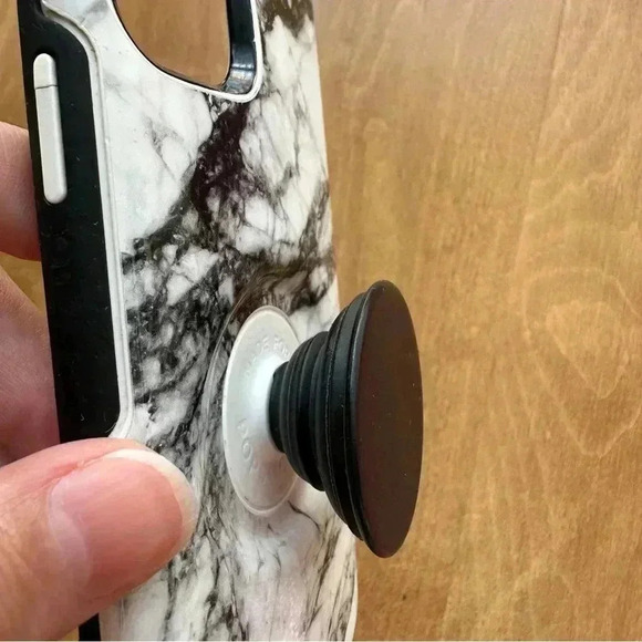 OtterBox x PopSocket iPhone 9 Pro Phone Case, Marble Pattern, Black/White - Picture 15 of 15